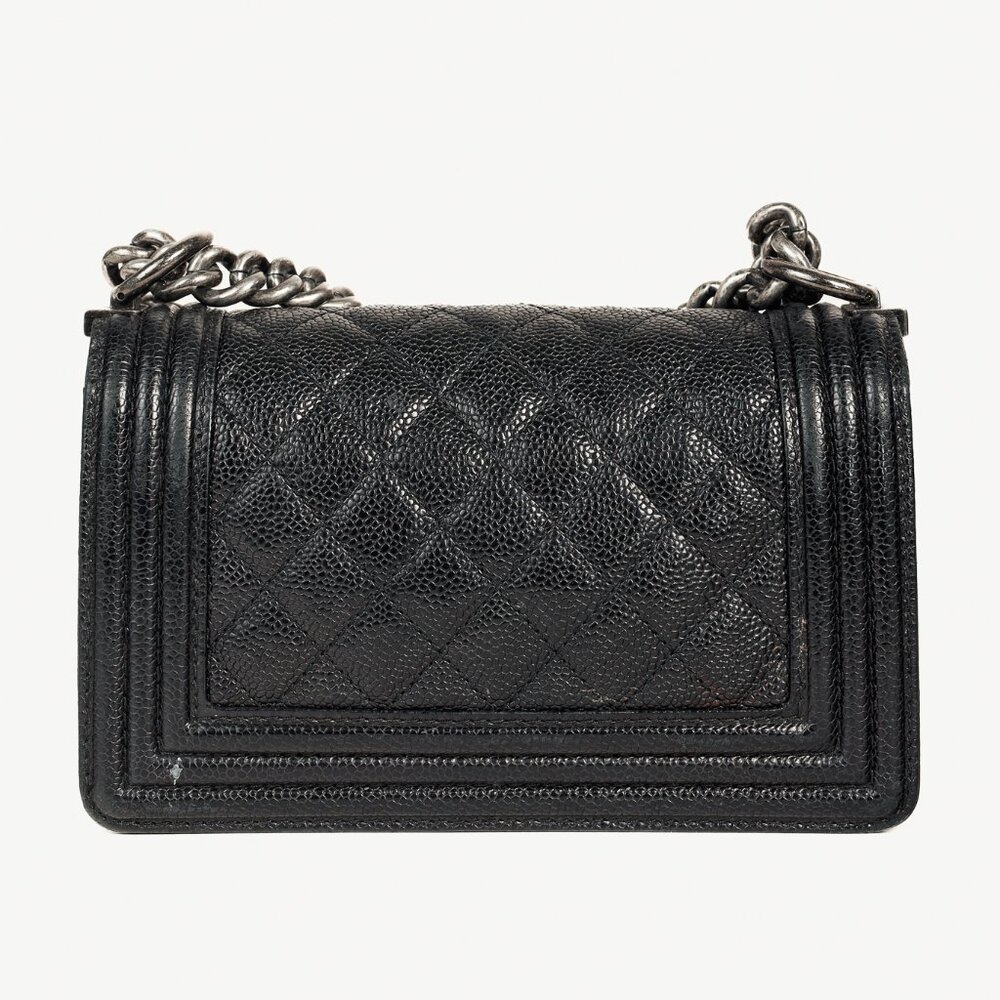 Chanel Small Boy Black Caviar Quilted Shoulder Bag - Picture 4 of 12